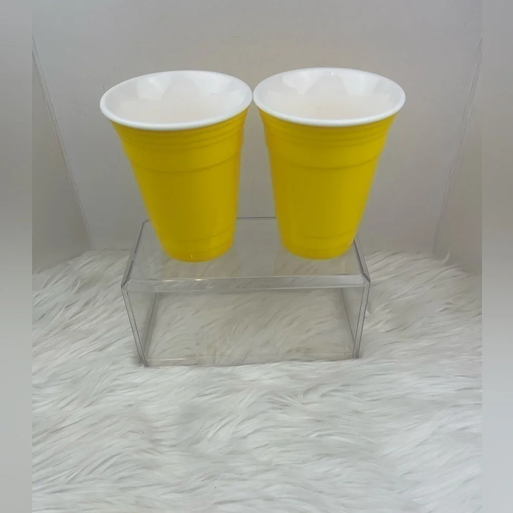 NEW Double Wall Insulated Party Cups Set of 2 Monogrammed “M” Reusable Beer Pong